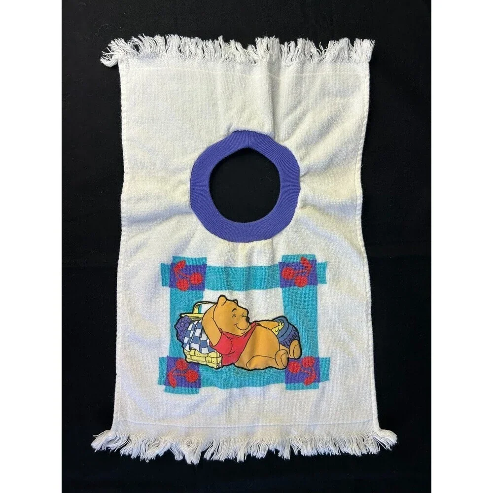 Vintage 90s Winnie the Pooh Baby Bib Crew Neck Towel 'The First Years' 1997